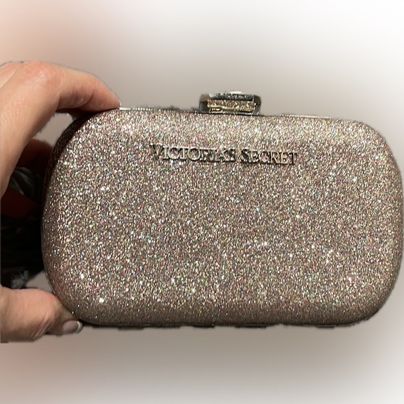 Victoria's Secret Handbags - Victorias Secret pink and silver glitter clutch